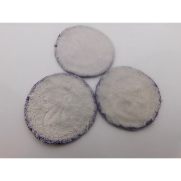 BSA Fleur-de-Lis Patches Vintage Purple/White Cloth Preowned Set of 3 - Picture 3 of 3